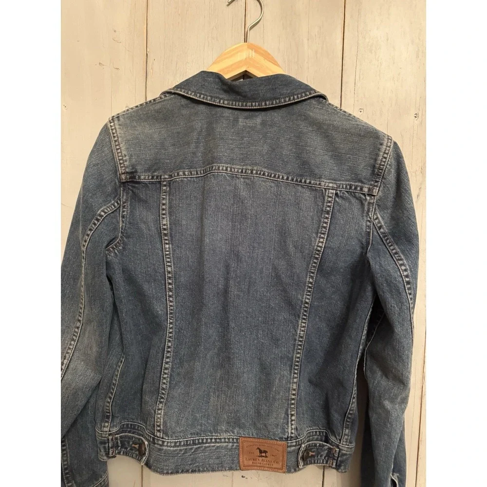Lauren Jeans Co By Ralph Lauren Womens Sz-M Trucker‎ Jean Jacket VINTAGE - Picture 3 of 9